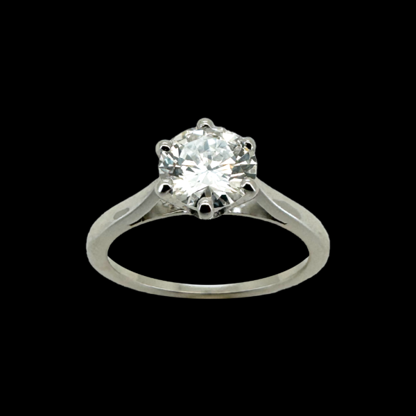 BAGUE SOLITAIRE EN OR GRIS 750 DIAMANT