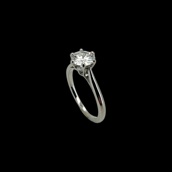 BAGUE SOLITAIRE EN OR GRIS 750 DIAMANT – Image 2