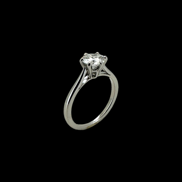 BAGUE SOLITAIRE EN OR GRIS 750 DIAMANT – Image 3