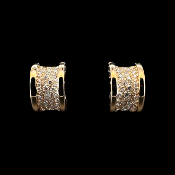 BOUCLES D'OREILLES BVLGARI B. ZERO 1 OR ROSE 750 DIAMANTS