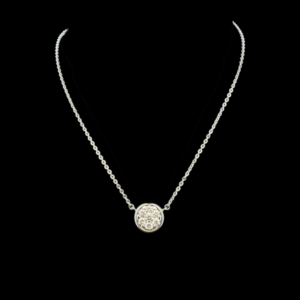 COLLIER-PENDENTIF KURZ EN OR GRIS 750 DIAMANTS