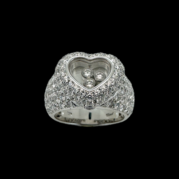 BAGUE CHOPARD HAPPY DIAMONDS OR GRIS 18 CARATS