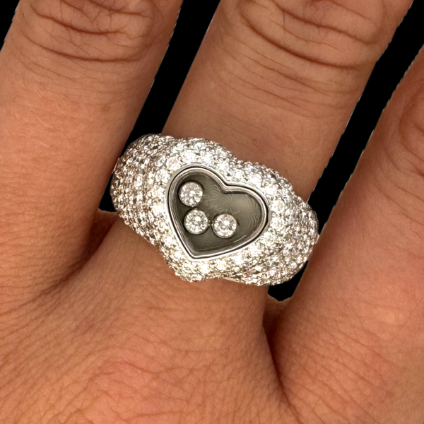 BAGUE CHOPARD HAPPY DIAMONDS OR GRIS 18 CARATS – Image 4