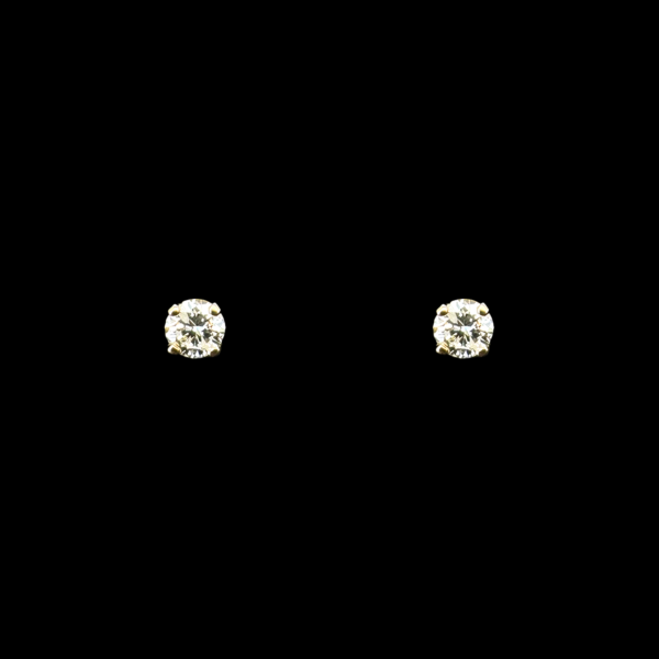 BOUCLES D'OREILLES CLOUS OR JAUNE 750 DIAMANTS